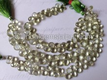 Green Amethyst Faceted Coin Shape Beads